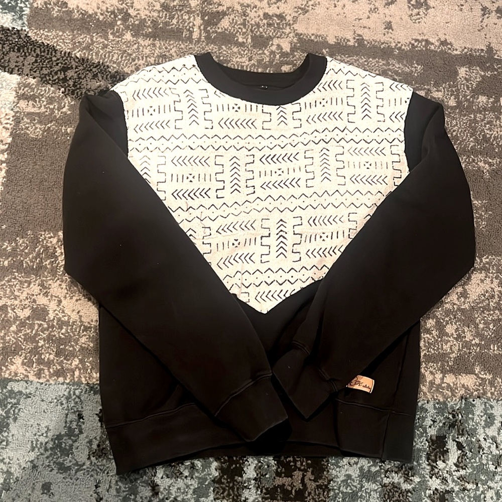 Black sweater (W/ African print)